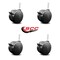 Service Caster Black Heavy Duty Chair Caster - 3" Nylon Twin Wheel w/Brakes - SCC, 4PK SCC-UHGR02S75-NYS-B-7161716-4 - alternate 2